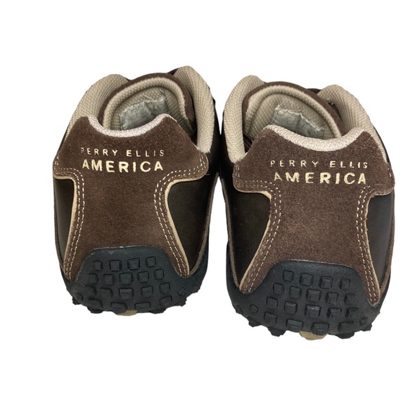 Perry Ellis America Mens Shoes Fashion Sneakers Franklin Leather Brown Sz 11.5 - Picture 6 of 8